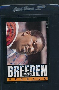 1985 Topps #212 Louis Breeden Bengals Signed Auto *34913