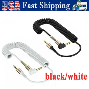 3,5 mm Stecker auf Stecker AUX Kabel Schnur L-Form rechter Winkel Auto Audio Kopfhörer Buchse - Bild 1 von 13