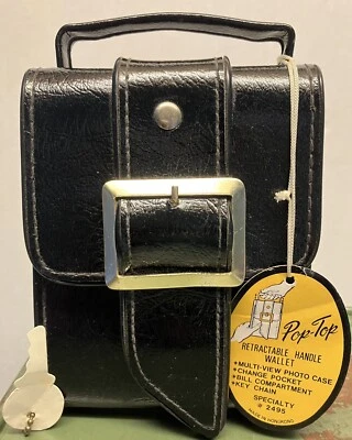 Cartera de Bolsillo RARA Vintage Años 60’s Hebilla Correa Nueva de Lote Antiguo con Etiquetas, Mango Retráctil Foto 1 de 4