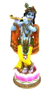 Juego de flauta tocando estatua de Krishna grande de poliresina de 1 (altura 12 pulgadas) - Imagen 1 de 2