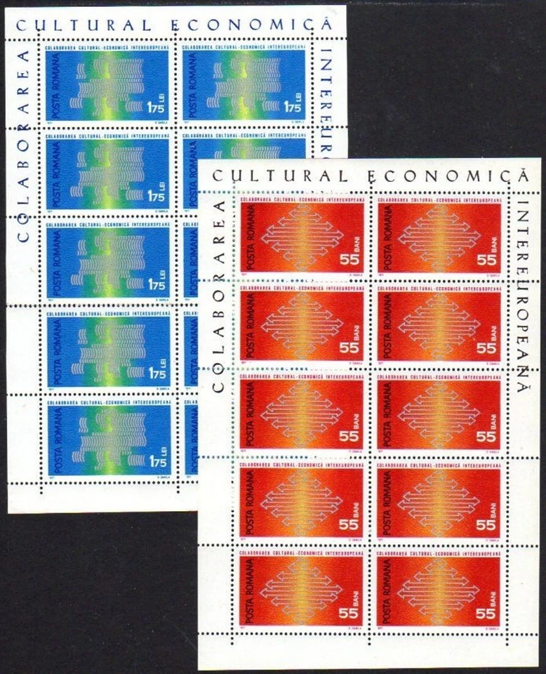 Rumanía 1971 ☀ Europa Unión Europea Mapas Sellos Emblema MSS ☀ MNH ** Foto 1 de 1