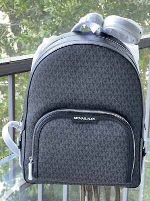 Michael Kors Large MK Signature Black Backpack Shoulder Tote Satchel Bag Handbag - Image 1 of 4