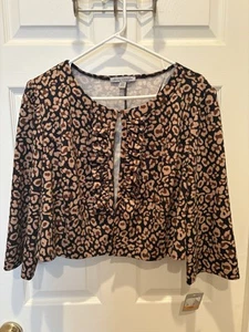 Danny & Nicole SZ 16W Leopard Print Jacket Shawl Coverup New W/ Tag - Picture 1 of 16