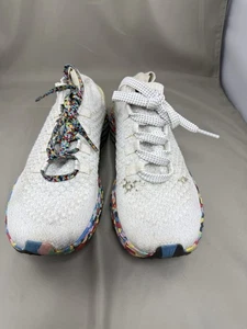 NOBULL White Wild Knit Runners Shoes Men’s Size 8 Womens Size 9.5 Athletic Train - Picture 1 of 8