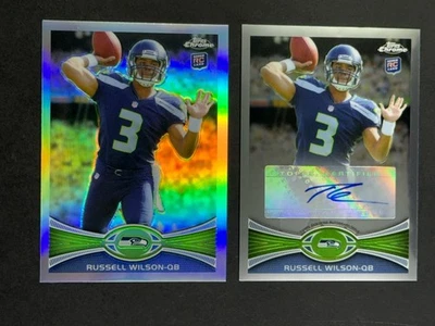 Refrator Russell Wilson 2012 Topps Chrome RC automático e novato #40 Seahawks Giants - Imagem 1 de 3