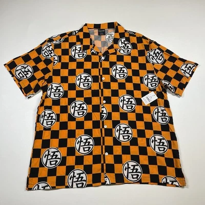 Dragon Ball Super Camisa Para Hombre XL Negra Naranja AOP Hawaiana Abotonada NUEVA Foto 1 de 4