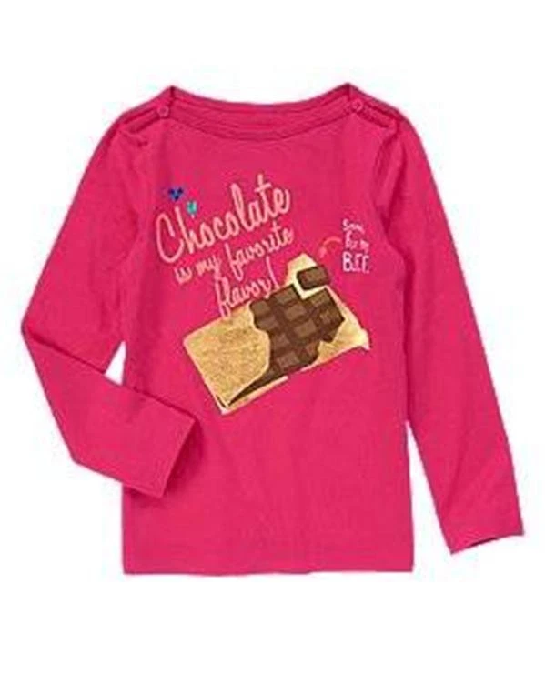 NWT Sz.S (5-6) Crazy 8 by Gymboree"FALL IS SWEET"Magenta Burst Chocolate Bar Tee - Image 1 of 1