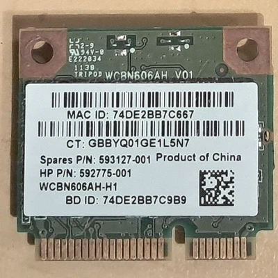 Atheros AR5B125 WLAN-Karte Mini-PCI-e Notebook Laptop 802.11b/g/n - Bild 1 von 2