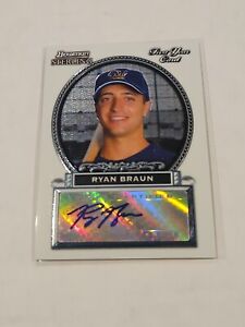 2005 Bowman Sterling Ryan Braun First Year Auto BS-RB Rookie Brewers 