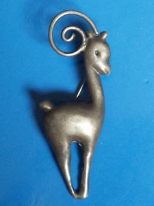 Vintage Mexico Artison Deer Gazelle Pin Silver Plate? - Picture 1 of 7
