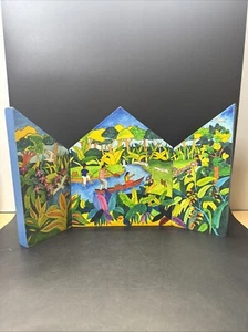 Triptych Acrylic Painting on Wood Abuelo Guarayo - Picture 1 of 18