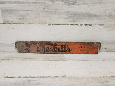 Vintage Patina Nesbitts Orange Soda Door Push Sign - Image 1 of 4