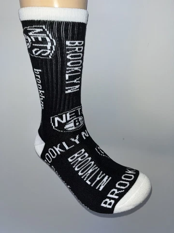 BROOKLYN NETS NBA BASKETBALL JERSEY LOGO WALL CREW LENGTH SOCKS LARGE Cover