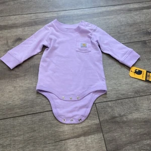 New Baby Girl Carhartt Bodysuit Long Sleeve Purple 6 Months - Picture 1 of 2