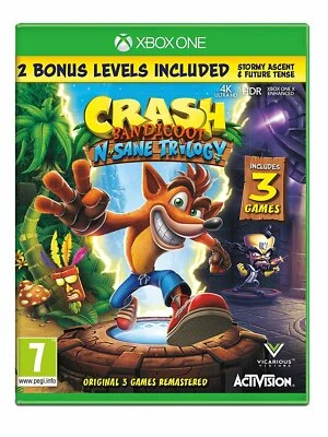 Crash Bandicoot N Sane Trilogy Xbox One Nuevo Sellado de Fábrica 3 Juegos Foto 1 de 4