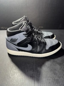 Nike Air Jordan 1 Retro Mid Black Dark Grey - 554724-041 - Size 10.5 - NICE! - Picture 1 of 9
