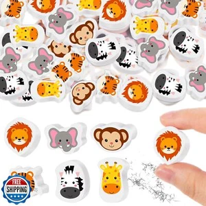 Chivao 72 Pezzi Carini Animali Safari Gomme Ritorno a Scuola Regali per Bambini Anima - Foto 1 di 5