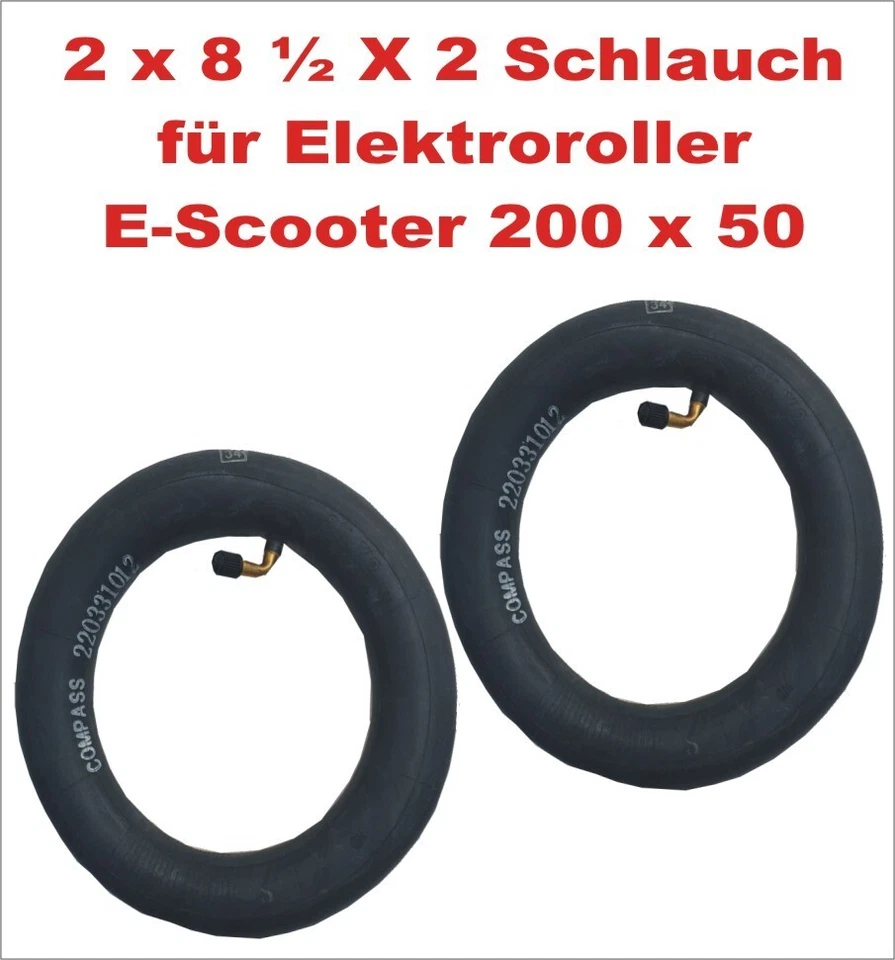 2 Stück 8 1/2 X 2 Schlauch für Elektroroller E -Scooter E Roller 8 Zoll 90°W -AV