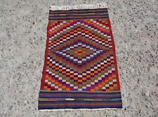 Multicolor Small Kilim Rug, Bohemian Rug, Wool Area Rug, Turkish Rug 2.5 x 4 ft