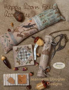 Jeannette Douglas Designs Cross Stitch Chart - Happy Acorn Fall Accessories New - Picture 1 of 1