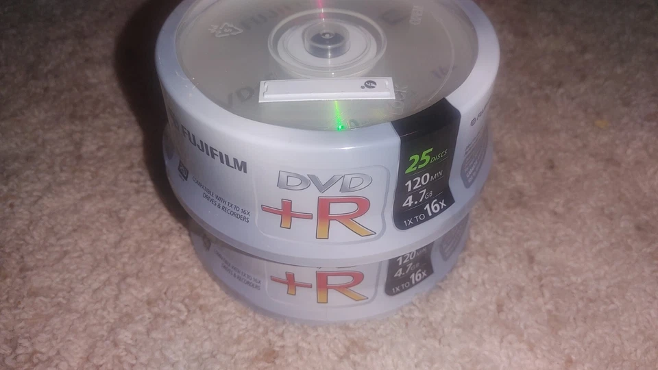DVD+R Fujifilm Sealed Blank Discs 25 Pack 120 Mins 4.7 GB 1x-16x New Sealed x2 - Image 1 of 1