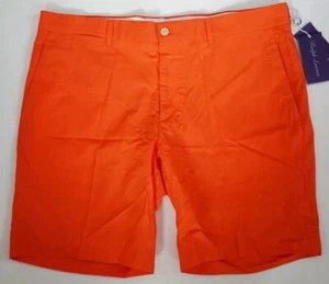 NWT $350 RALPH LAUREN PURPLE LABEL Orange 100% Cotton Summer Chino Shorts 34 - Picture 1 of 5