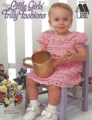 Little Girls' Frilly Fashions Crochet Pineapple Pinafore Floral Ruffled Dress  - Image 1 of 2