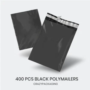 400x 4 Sizes Black Poly Mailer Plastic Satchel Courier Self Sealing Shipping Bag - Picture 1 of 12
