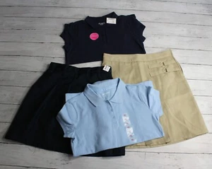 Girl's Pleated Skort Skirt Polo Shirts Youth Size 14 School Uniform Lot - Picture 1 of 12