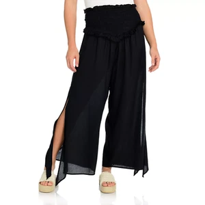 Pantaloni in vita con cravatta e smocked tessuto Elan nuovi senza etichetta - Foto 1 di 11