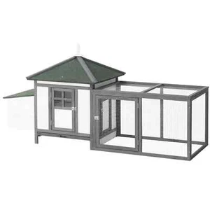 Chicken Coop with Run Hen House Poultry Coops Cages Pen Outdoor Backyard - Picture 1 of 11