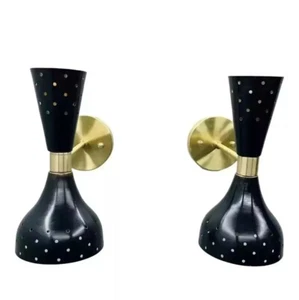 Antique Sconces Wall Light With Glossy Black Finish Big Vintage Style Home Decor - Zdjęcie 1 z 4