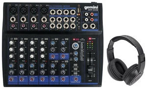 12-kanałowy mikser Bluetooth Gemini GEM-12USB z USB/EQ/efektami + słuchawki Samson - Zdjęcie 1 z 12