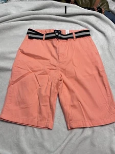Children’s Place Boys Neon Orange Chino Belted Shorts Size 12. New With Tags - Picture 1 of 4