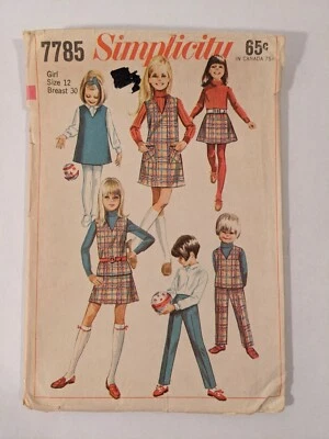 Simplicity Pattern 7785 Girls Jumper Or Top Skirt And Pants Size 12 - Image 1 of 4