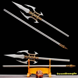 Espada punta de lanza china de acero al manganeso con lanza de kungfu 220 cm mango de acero inoxidable - Imagen 1 de 10