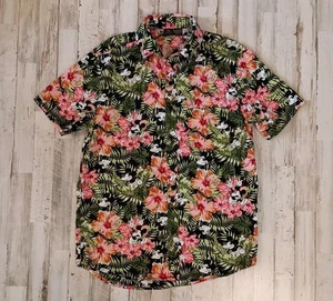 Disney Mickey Mouse Hawaiian Shirt Men's Small Tropical Button Up Vacation - Picture 1 of 8