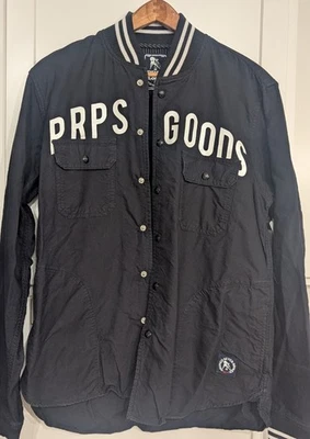 Hombres PRPS Goods Pintle Negro Chaqueta XL Japonesa Denim Chaqueta Camisa Ropa de Calle Foto 1 de 4