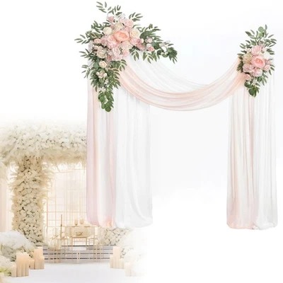 Arco de boda artificial flores con cortina césped regalo botín floral Foto 1 de 4
