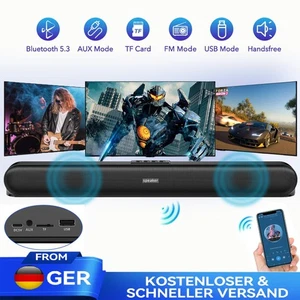 Soundbar Bluetooth 5.3 do telewizora kina domowego 3D Surround Subwoofer FM Głośnik DE - Zdjęcie 1 z 20