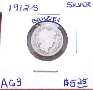 DIME ARGENTO BARBIERE SAN FRANCISCO 1912 IN CIRCA BUONE CONDIZIONI - Foto 1 di 2