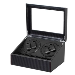 Automatic Watch Winder with 4 Quiet Running Motor Watch Winding Display+ 6 Fl... - Picture 1 of 7