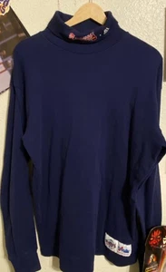 Vtg 90s Atlanta Braves Mens Sz XL Faded Ribbed Knit Turtleneck USA - Picture 1 of 6