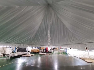 20x20 Copertina Tenda Alta Picco Bianco Fodera Elegante Drappeggio per Festa Evento Matrimonio - Foto 1 di 6