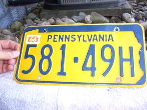 Pennsylvania 1966 License Plate # 581-49H - Expired Collectable - Paint Loss - Picture 1 of 5