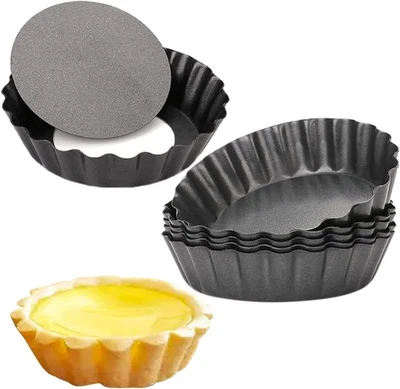 6 Stück Mini Eierkuchen Formen mit abnehmbarem Boden Muffin Backblech - Bild 1 von 4