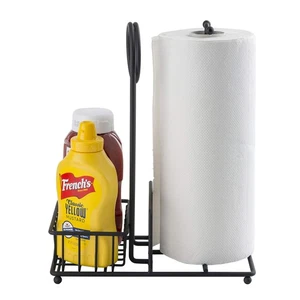 10263 Paper Towel & Condiment Caddy, 10" x 6" x 12-1/4”H, 2-Section, Steel, B... - Picture 1 of 1