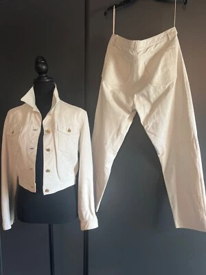 Leather Ralph Lauren  Set Jacket and  Pants White color RARE SIZE 6 - Image 1 of 4