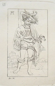 Albrecht Altdorfer Fähnrich seltener echter alter Kupferstich 1840 - Picture 1 of 1