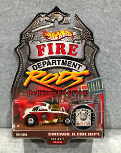 Hot Wheels 2000 Fire Department Rods Series 2 Chicago Illinois Fiat 500C